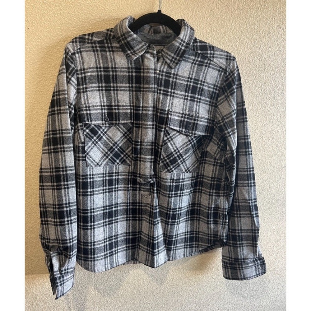 Pendleton Womens/Teens Black Gray Wool Plaid 1/2 Zip Pullover - Size medium
